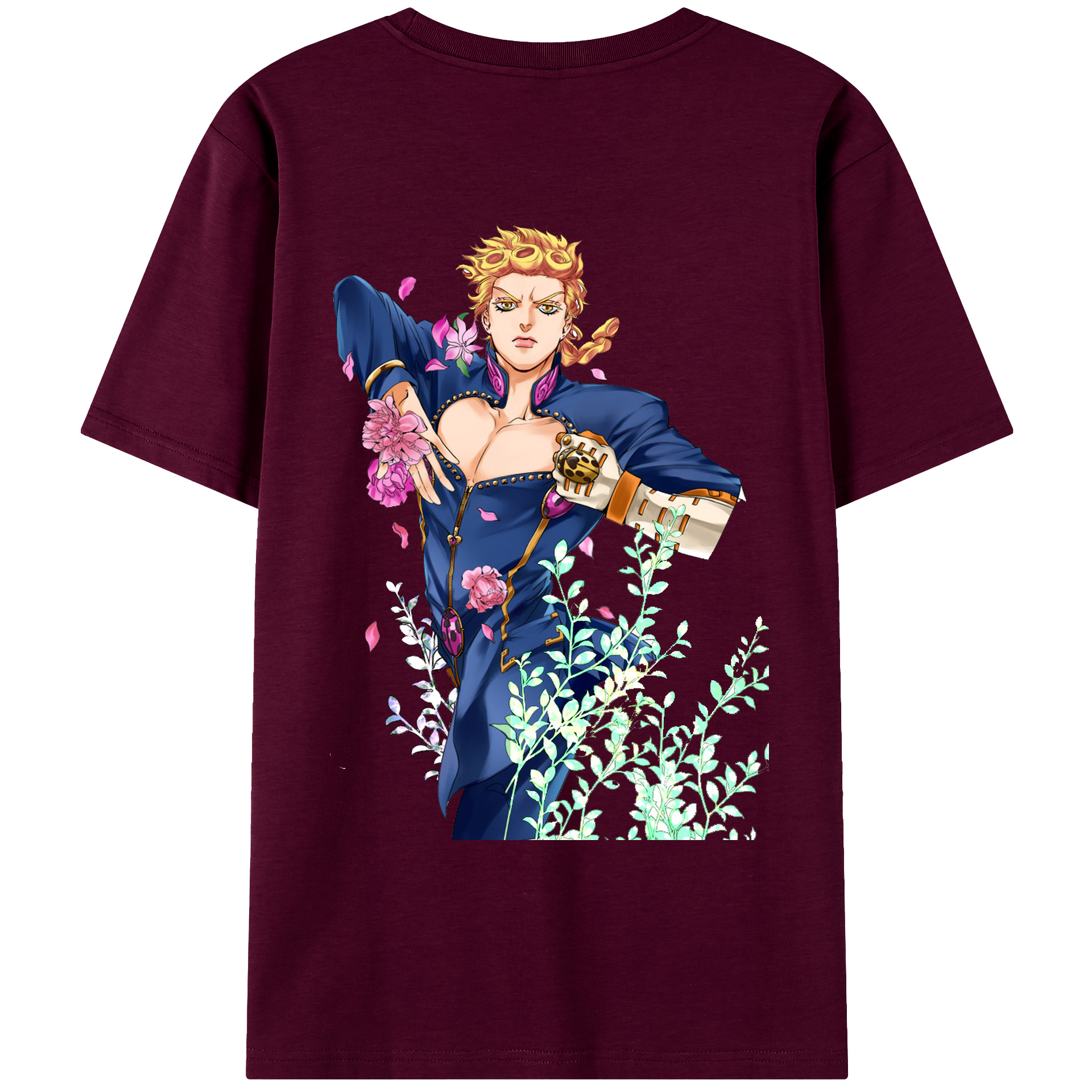 （画像用） ジョジョの奇妙な冒険 ジョルノ?ジョバァーナ JoJo's Bizarre Adventure Giorno Giovanna レディース半袖Tシャツ(バックプリント)